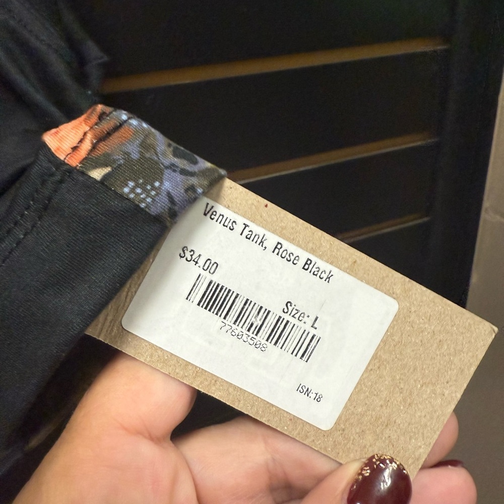 Albion Fit Venus Tank Top Rose Floral Black Size Large - Picture 3 of 4